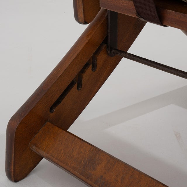 Wood Pair Of Mid-Century Modern Lounge Armchairs With Adjustable Backs Green For Sale - Image 7 of 18