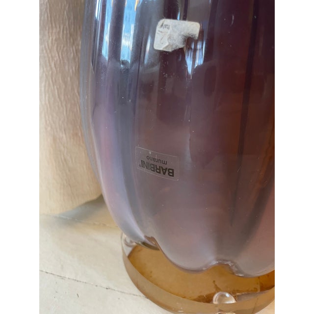 1950s Alfredo Barbini Opaline Murano Glass Lamp For Sale - Image 4 of 5