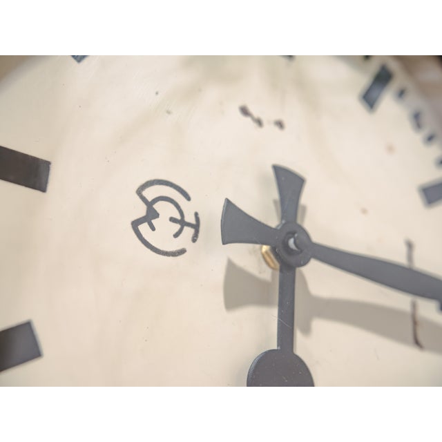 Black Black Industrial Factory Wall Clock by Carl Theodor Wagner, Germany For Sale - Image 8 of 14