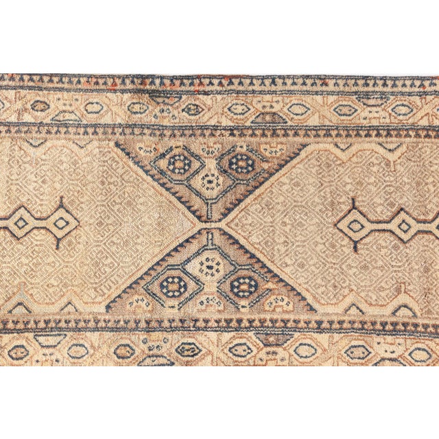 Textile Camel Antique Persian Sarab Handmade Wool Runner For Sale - Image 7 of 7
