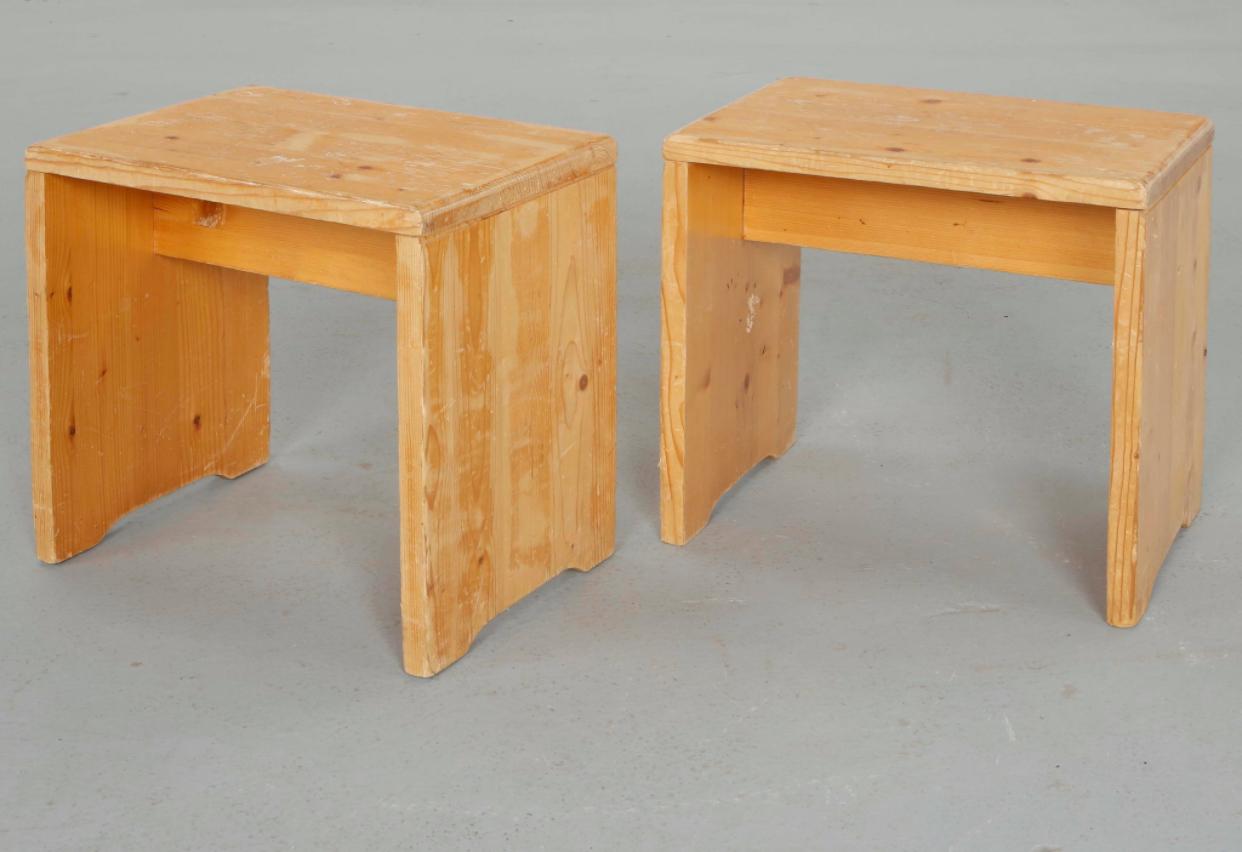 Charlotte Perriand for Les Arcs 1600, Attributed Pair of Carved