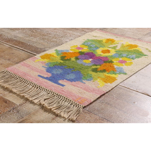 Ingegerd Silow Vintage Swedish Rollakan Rug, 01'11 X 02'09 For Sale - Image 9 of 11