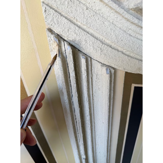 Ivory Large- 1980s Frank Stella-Style Mixed Media Geometric Relief Abstract Wall Art- Painting For Sale - Image 8 of 12