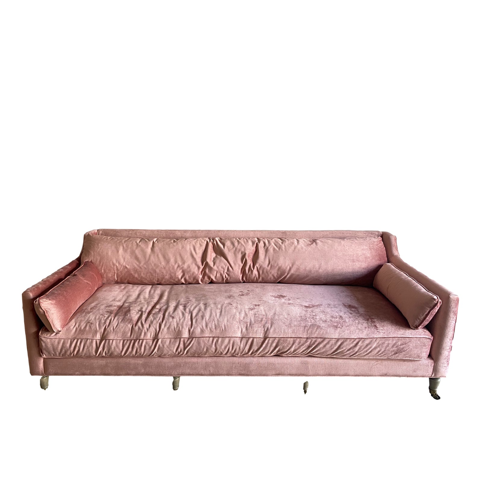 Early 21st Century Anthropologie Pink Velvet Couch Chairish