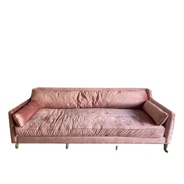Early 21st Century Anthropologie Pink Velvet Couch Chairish