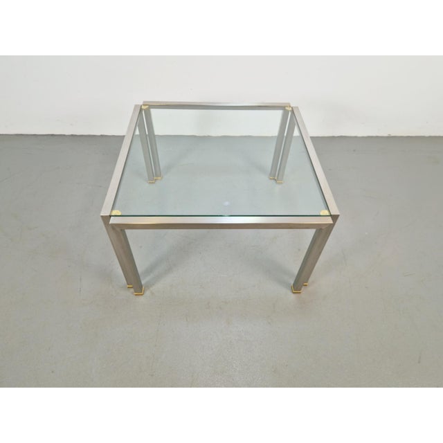 Gold Regency T28 Coffee Table in Brass and Glass from Peter Ghyczy, 1970s For Sale - Image 8 of 18