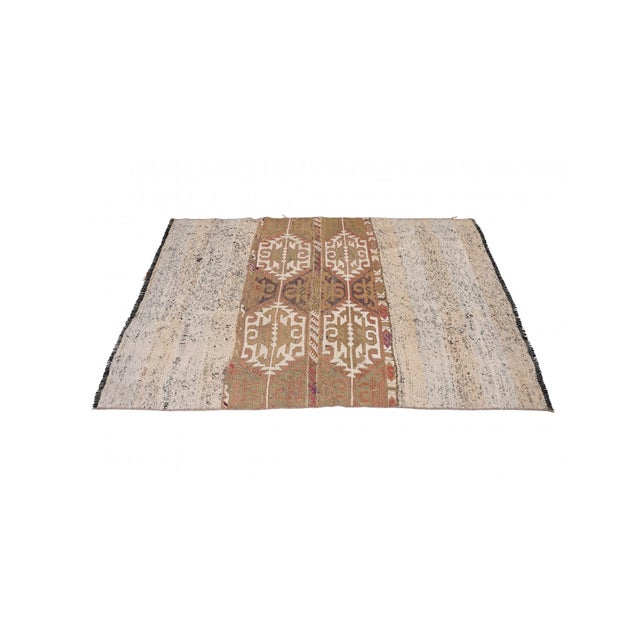 Turkish Vintage Decorative Kilim Rug - 3`5″ X 5`1″ For Sale - Image 4 of 6
