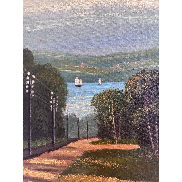 1960s Vintage Original Coastal Landscape Oil Painting, Signed Seaside Art For Sale - Image 5 of 11