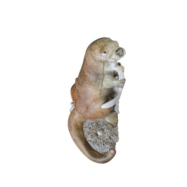 Stone Kevin Peters "Get Your Own Starfish" Brazilian Soapstone Sea Otter Sculpture For Sale - Image 7 of 13