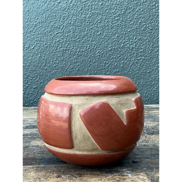 Vintage Native American Red Clay Original Pottery For Sale - Image 9 of 12