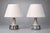 Erika Noomi Backhausen, Søholm Stentøj, Danish Mid-Century Modern, Table Lamps, Blue and Gray Glazed Stoneware, Denmark,...