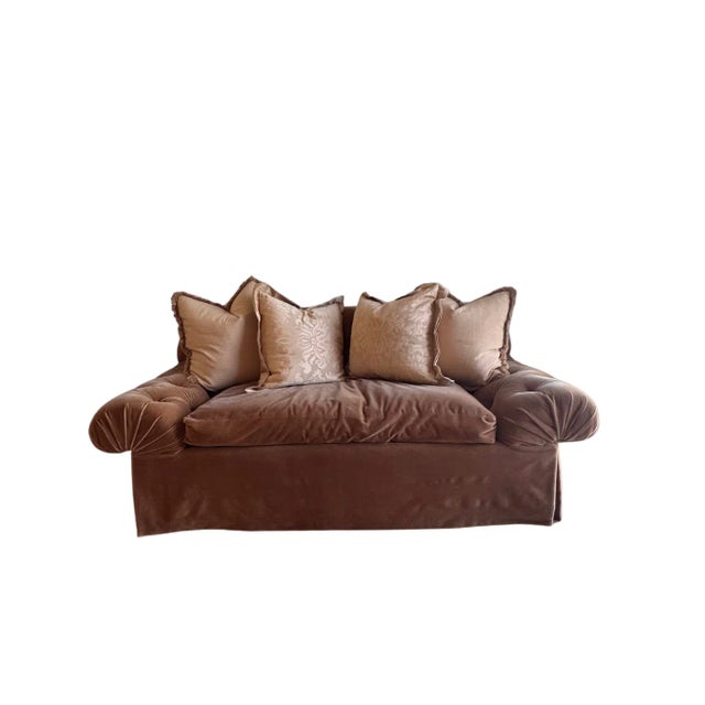 2010s Modern Nancy Corzine Mohair Velvet Sofa For Sale - Image 5 of 5