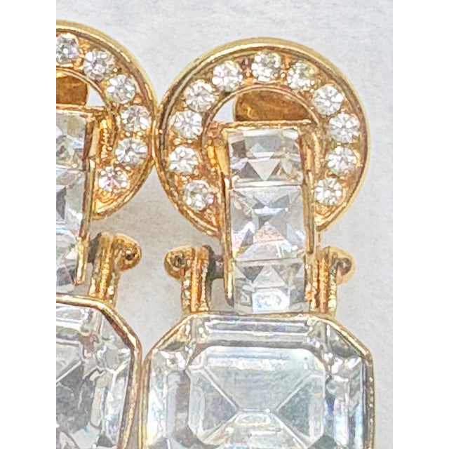 Givenchy New York–Paris 80s Rhinestone & Gold‑Tone Statement Clip-on Earrings, Pair For Sale In Salt Lake City - Image 6 of 12