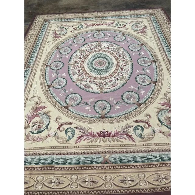 Textile Handwoven French Style Needlepoint Rug 7'9" X 9'4" For Sale - Image 7 of 10