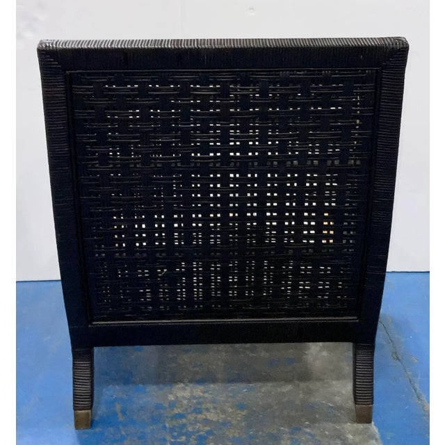 Modern Baker / McGuire French Modern Truffle Woven Cane St. Germain Lounge Chair For Sale - Image 3 of 7