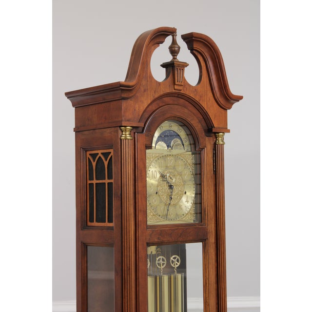 Howard Miller Cherry Grandfather Hall Clock For Sale - Image 11 of 17