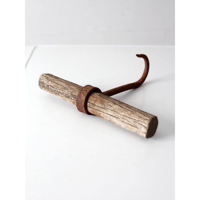 Wood Antique Ice Hook With Wood Handle For Sale - Image 7 of 9