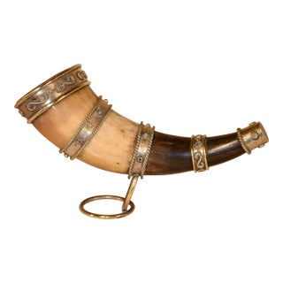 Circa 1920's Drinking Horn on Stand For Sale