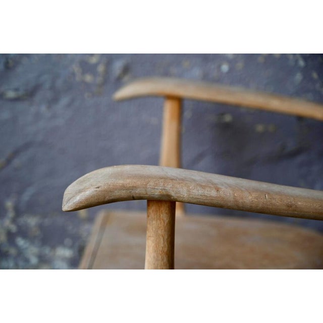 Wood Patinated Wood Desk Chair, France, 1950 For Sale - Image 7 of 13