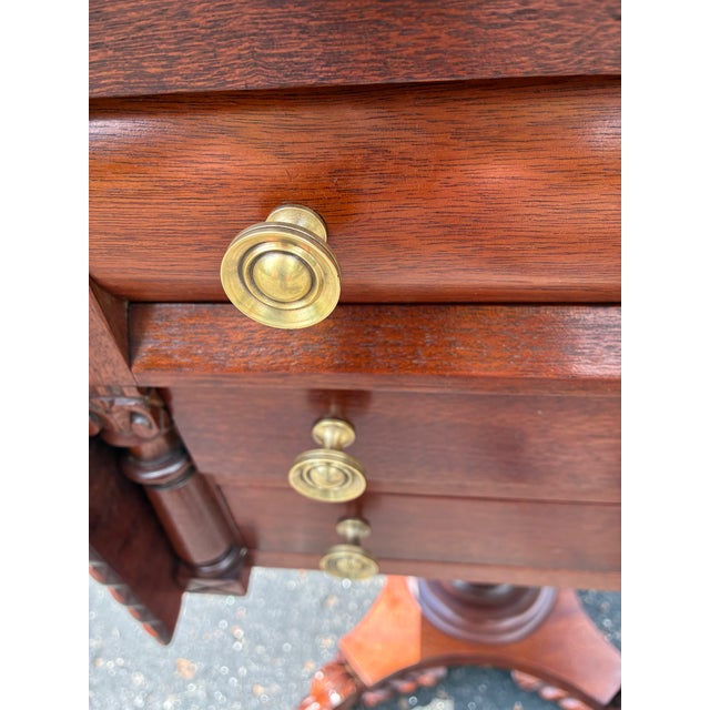 Early 20th Century Mahogany Empire Styled Sewing Cabinet For Sale - Image 9 of 9