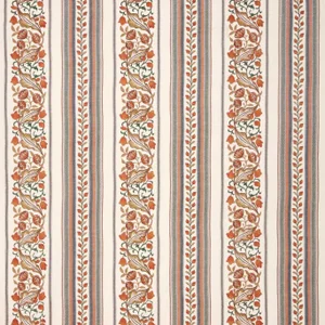 Morris & Co. Bluebell & Peony Embroidery Fabric in Russet/Forest