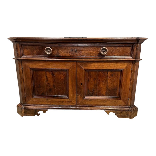 Solid Walnut, c. 1850, Tuscan Buffet For Sale