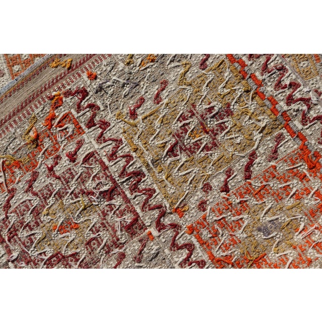 Vintage Turkish Kilim Runner With Checker Medallions in Soft Pastel Tones For Sale - Image 11 of 11