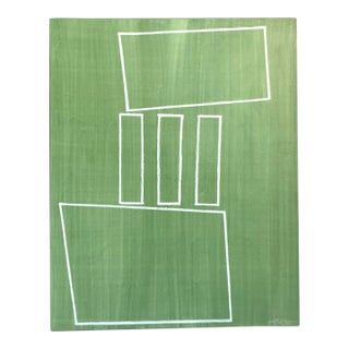 Vintage Boho Original Abstract Oil Painting on Canvas For Sale