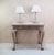 Near pair of limed oak barley twist table lamps. English. Early 20th century. One is slightly taller. The measurement...