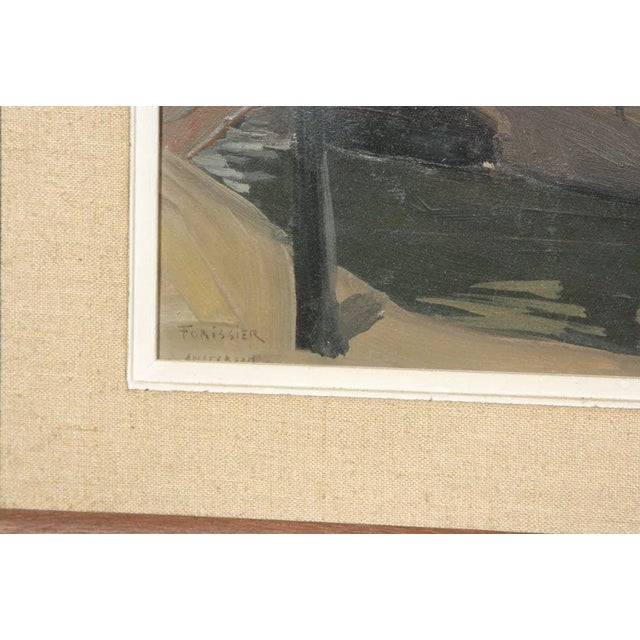 1940s Vintage Amsterdam Signed Oil Painting For Sale - Image 4 of 5