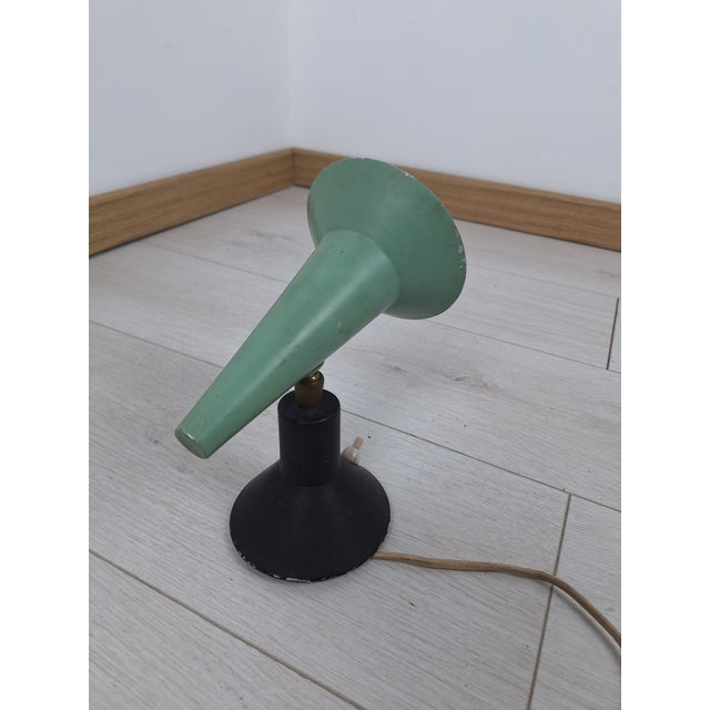 Stilnovo Wall Light in Aluminum and Elongated Green Cone by Stilnovo, 1950s For Sale - Image 4 of 14