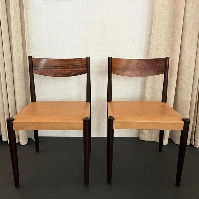 Set of Four Scandinavian Modern Rosewood Dining Chairs by Poul Volther For Sale In New York - Image 6 of 9