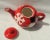 Ceramic Vintage Hand Painted Red & White Snowman Porcelain Snowflake Christmas Holiday Teapot Tea Pot For Sale - Image 7 of 9