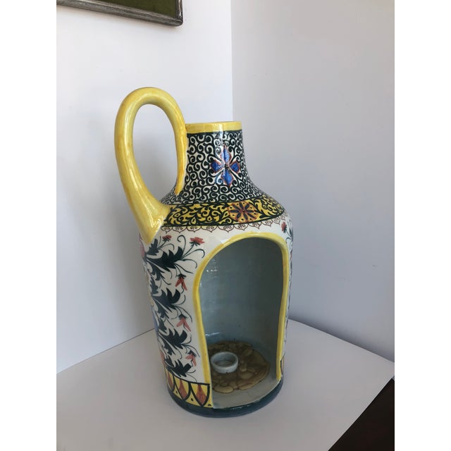 1960s Vintage Boho Glazed Ceramic Candle Holder -- Spain For Sale - Image 5 of 13