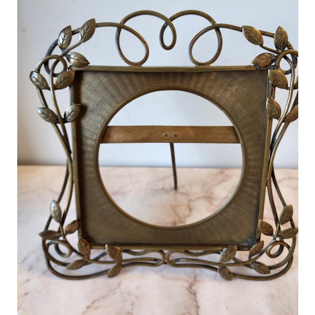 Art Nouveau Brass Leaf Picture Frame For Sale In New York - Image 6 of 15