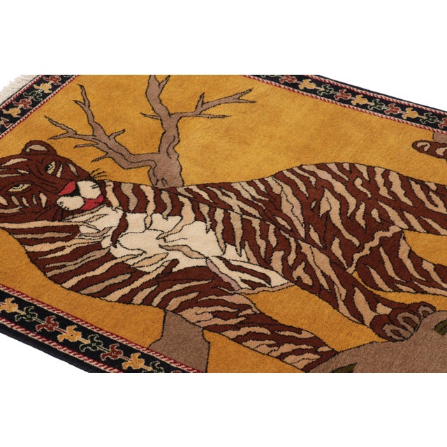 This vintage 3x4 Persian Gabbeh rug is the latest grand entry to Rug & Kilim’s curation of rare tribal pieces. Hand-...