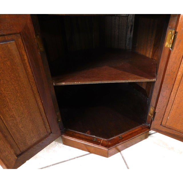 Pair Chinese Mid-Century Figural Carved Wood Glass Top Octagon Side/End Tables For Sale - Image 11 of 12