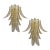 1980s Pair of Gold Leaves Murano Glass Sconces, Mid Century Modern For Sale