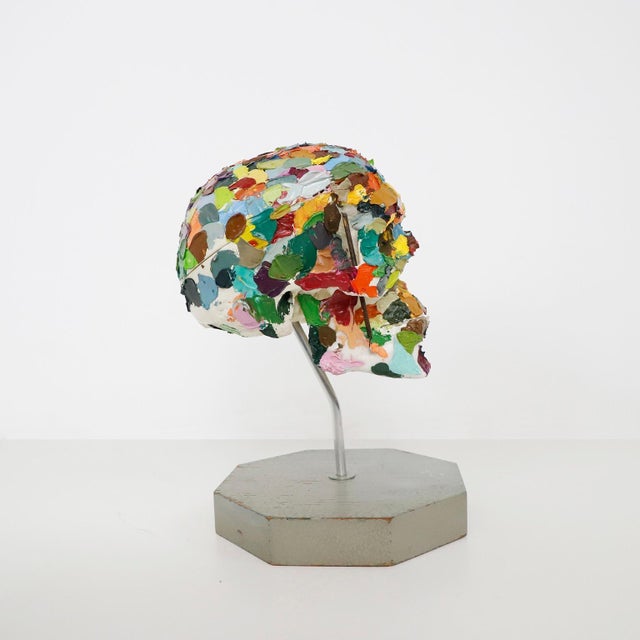 We offer this painter anatomical human skull, circa 1970. This skull was acquired from a painter's studio, the skull was...