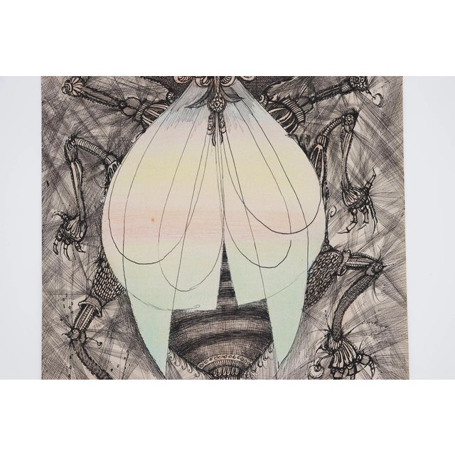 Illustration Illustration Art Drawing Depicting a Fly, Signed, French For Sale - Image 3 of 12