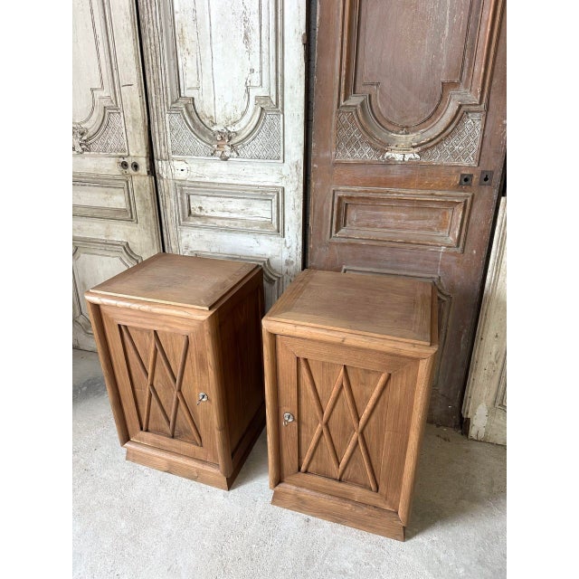 Art Deco Style Oak Bedside Tables, 1930s, Set of 2 For Sale - Image 11 of 16