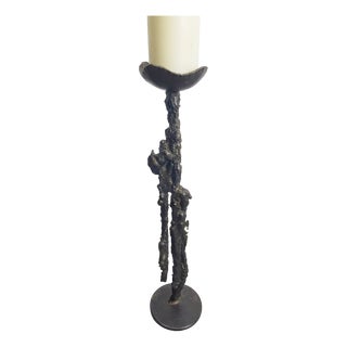 Brutalist Floor Candleholder in Cast Iron, Germany, 1960s For Sale