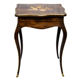 Dressing Table in Fruitwood and Wood Marquetry, 1890s For Sale