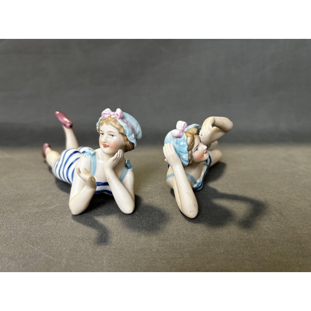 Ceramic Vintage Art Nouveau Figurines, 1920, Set of 2 For Sale - Image 7 of 13