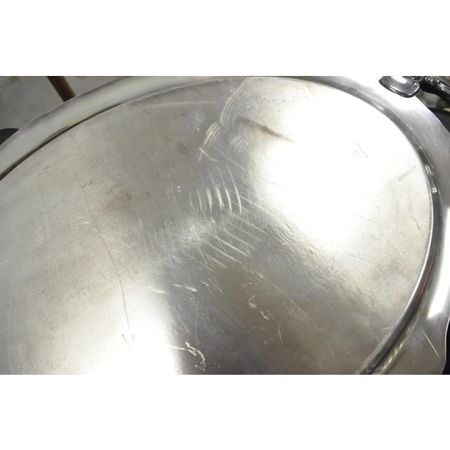 Vintage Reed & Barton 1820 Victorian Silver Plated Oval Serving Platter Bar Tray For Sale - Image 13 of 16