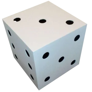 Vintage Monumental Belgium Metal Black & White Sculptural Dice Cube Sculpture
