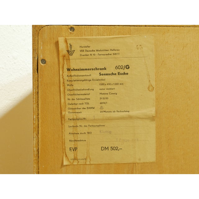 1960s Mid-Century Living Room Cabinet from Hellerau Möbel, Germany, 1960s For Sale - Image 5 of 18