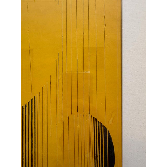 Mid-Century Modern Mid-Century Modern Mixed Media Op Art Painting, Framed For Sale - Image 3 of 7