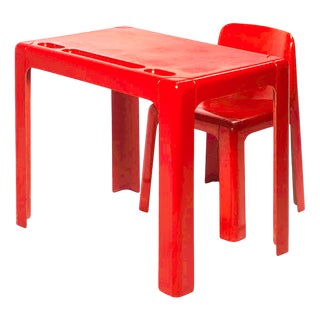 Ozoo 700 Chair and Desk by Marc Berthier for Dan, France, 1970s, Set of 2 For Sale