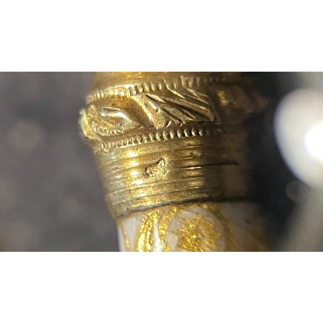 Set of 6, 1800's French Sterling Silver Gilt Paillonné Enamel Was Seal Pen Writing Set For Sale - Image 9 of 14